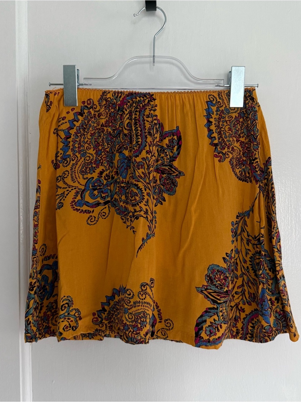 Intimately Free People Yellow Paisley Floral  Mini Skirt
